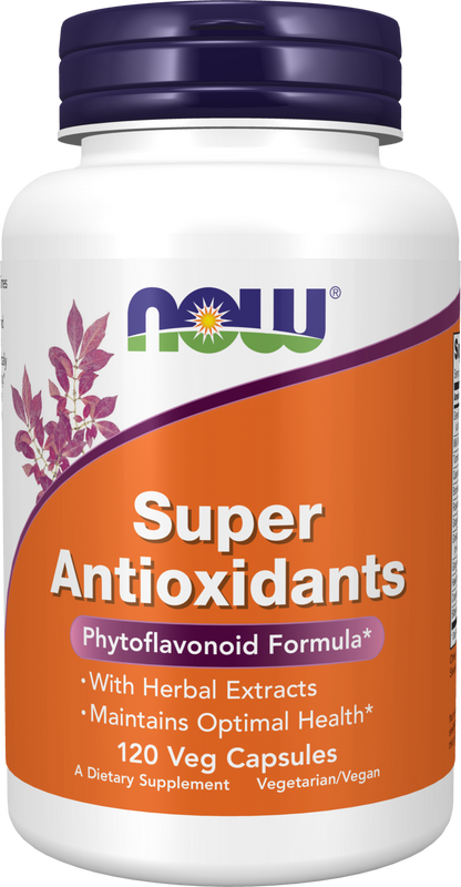 NOW Supplements, Super Antioxidants with Herbal Extracts and a Broad Spectrum of Flavonoids, 120 Veg Capsules