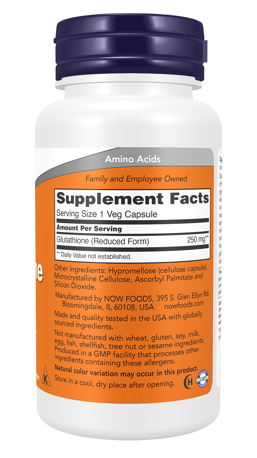NOW Supplements, Glutathione 250 mg, Detoxification Support*, 120 Veg Caps