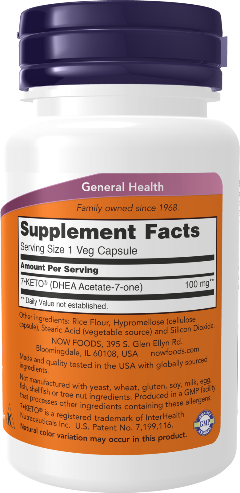 NOW Supplements, 7-Keto (DHEA Acetate-7-one) 100 mg, 60 Veg Caps