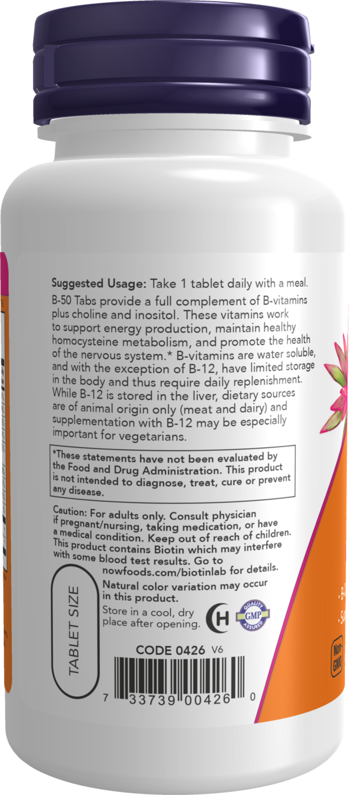 NOW Supplements, Vitamin B-50 mg, Nervous System Health*, 100 Tabs
