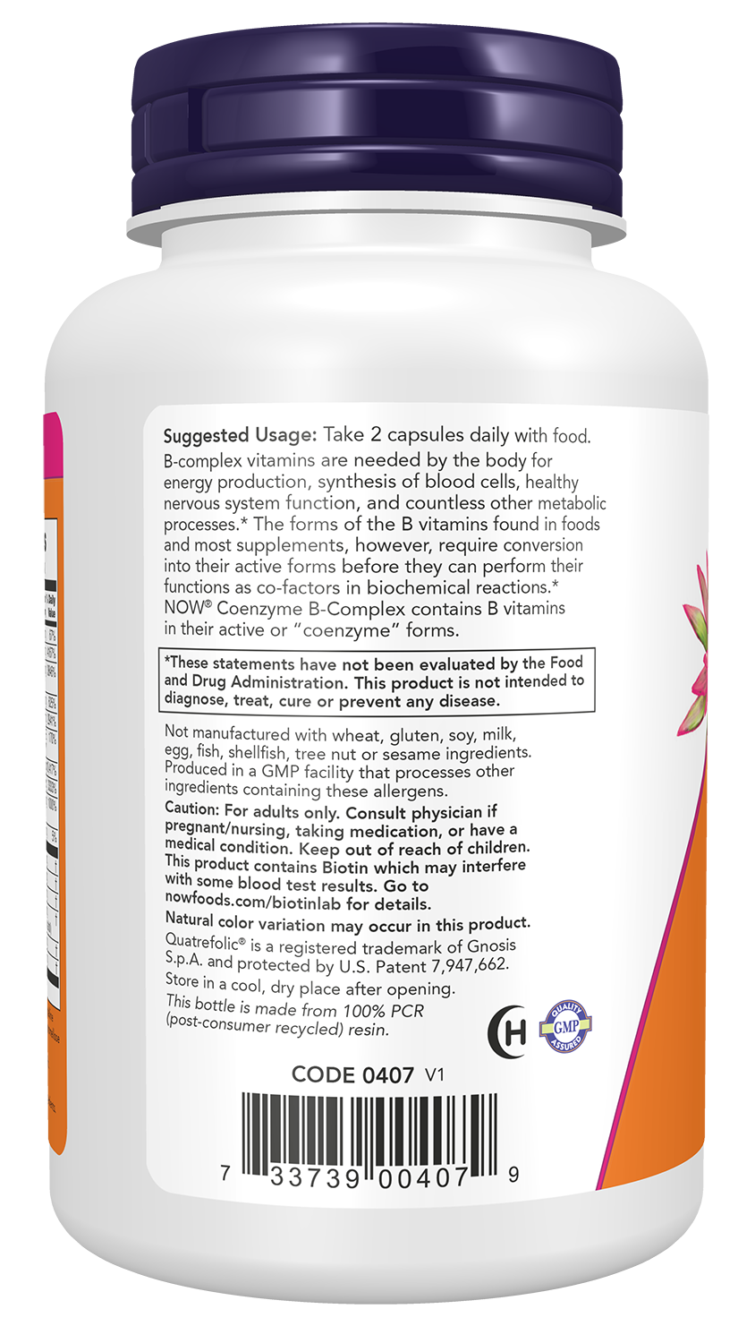NOW Supplements, Co-Enzyme B Complex with ALA and CoQ10, 120 Veg Caps