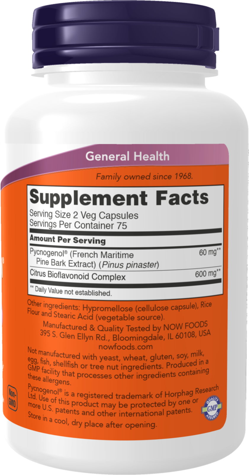 NOW Supplements, Pycnogenol 30 mg with 300 mg Bioflavonoids, 150 Veg Caps