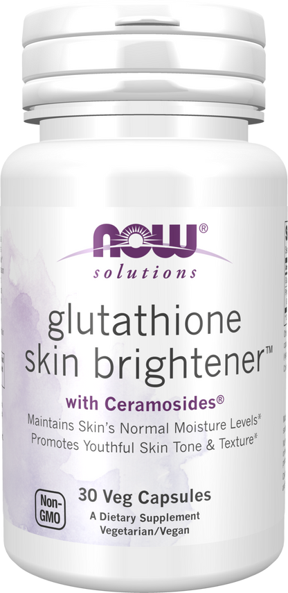 NOW Solutions, Glutathione Skin Brightener with Ceramosides®, 30 Veg Caps