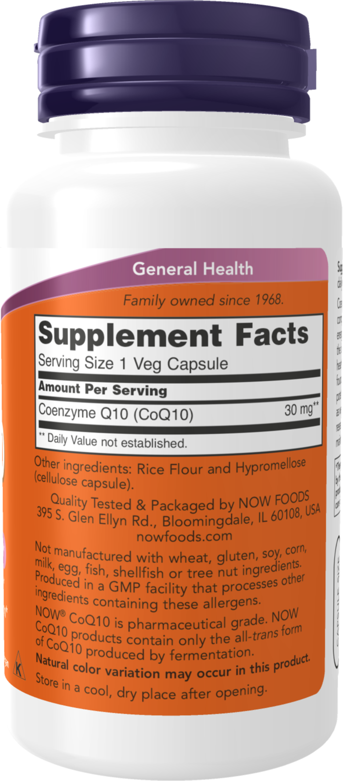NOW Supplements, CoQ10 30 mg, Pharmaceutical Grade, 120 Veg Caps
