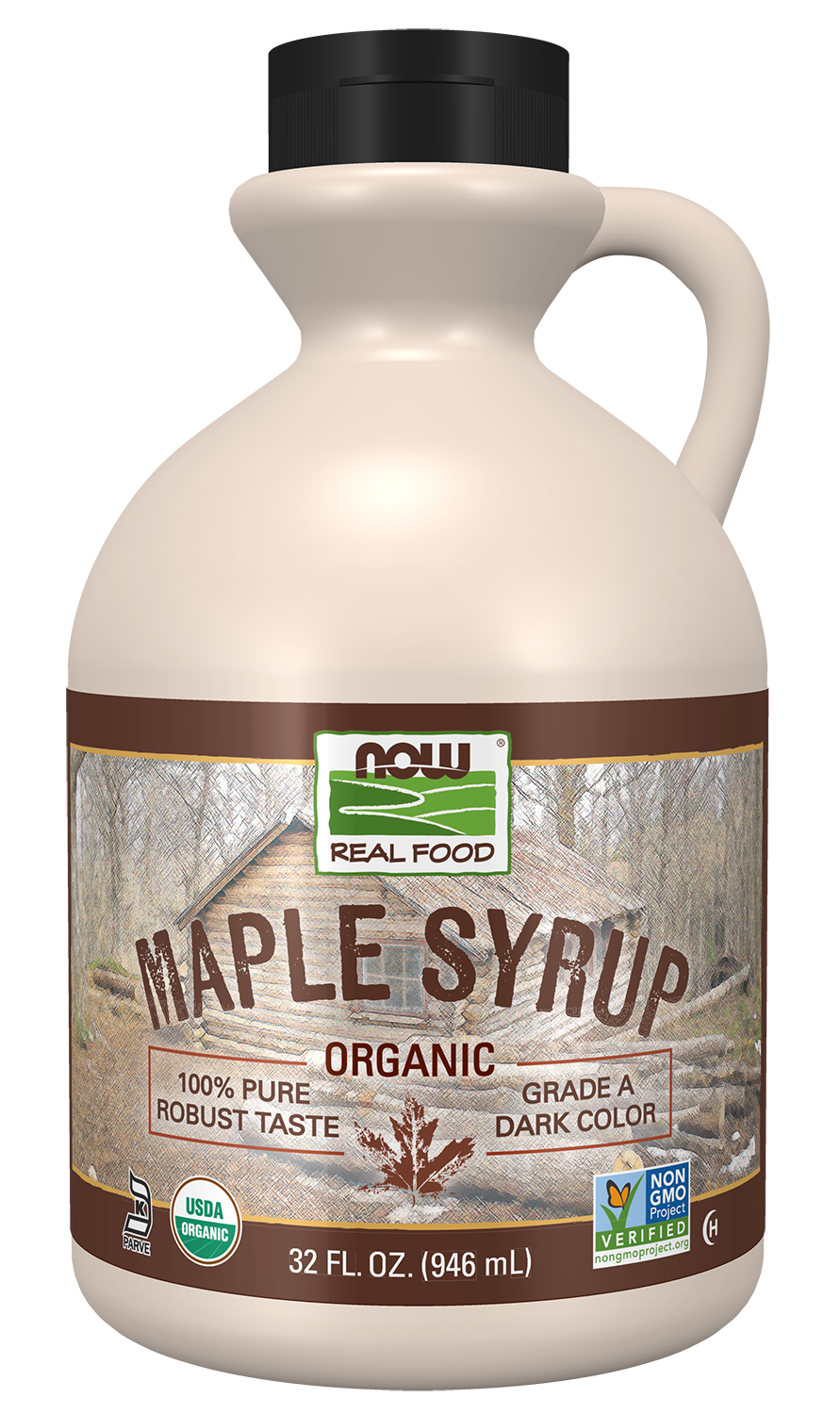 NOW Foods, Certified Organic Maple Syrup, Grade A Dark Color, 32 fl. oz
