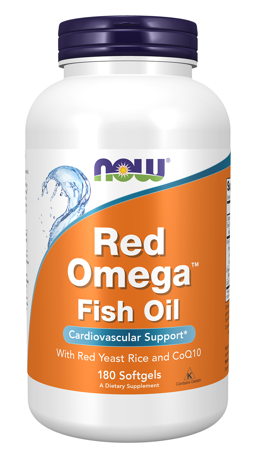 NOW Supplements, Red Omega™ with CoQ10, Omega-3 Fish Oil, 180 Softgels