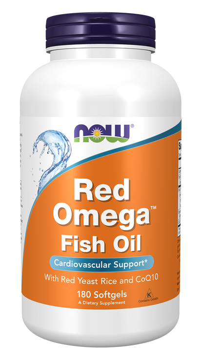 NOW Supplements, Red Omega™ with CoQ10, Omega-3 Fish Oil, 180 Softgels