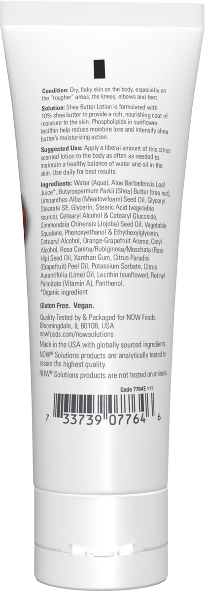 NOW Solutions, Shea Butter Lotion, Moisturizing Dry Rough Skin, 4 fl. oz
