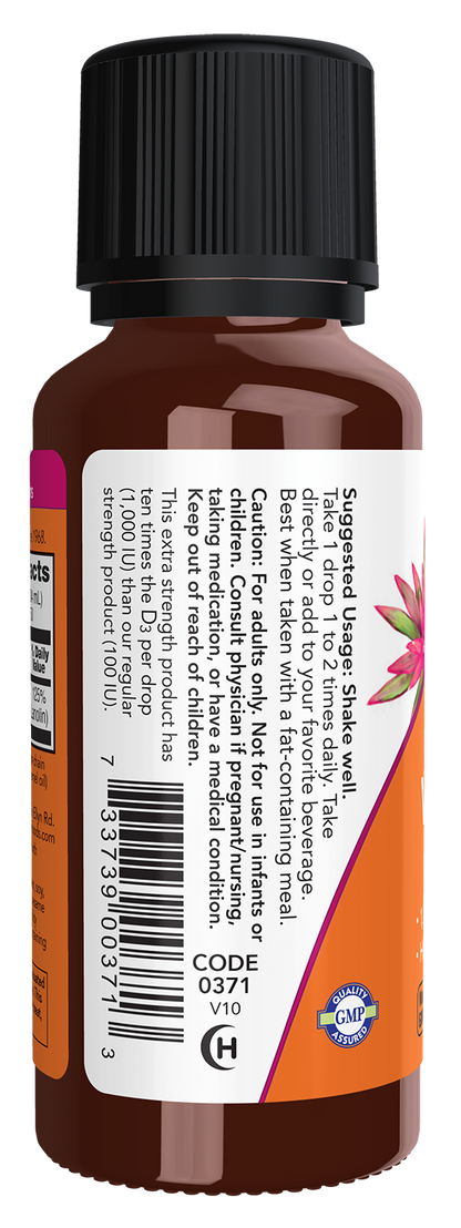 NOW Supplements, Liquid Vitamin D-3, Structural Support*, 1 oz