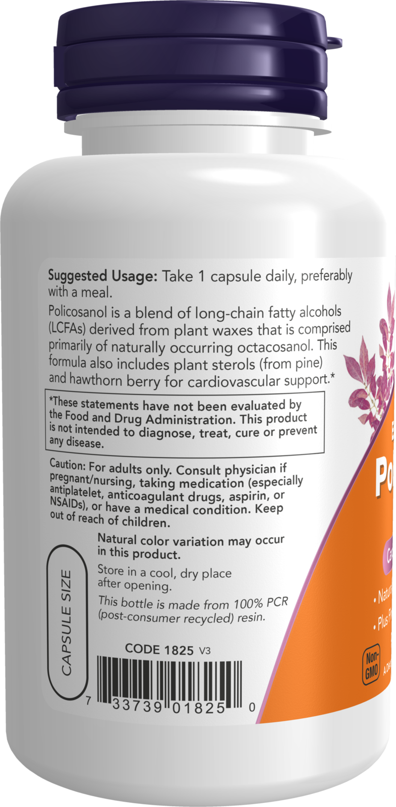 NOW Supplements, Policosanol 40 mg with Pine Plant Sterols, 90 Veg Caps