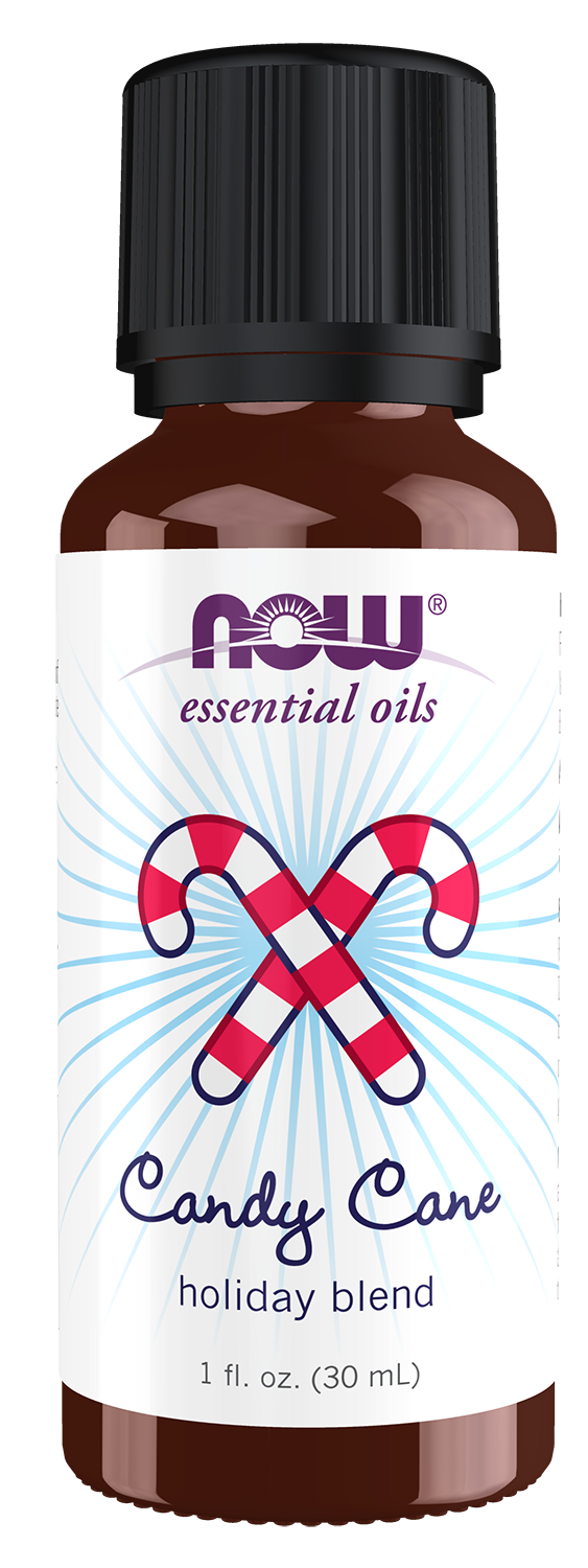 NOW Essential Oils, Candy Cane Oil Blend, Festive Holiday Blend, 1 fl. oz