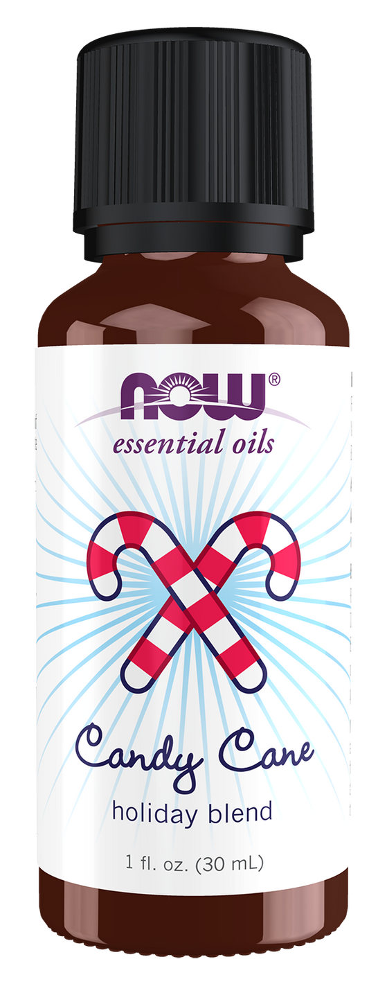 NOW Essential Oils, Candy Cane Oil Blend, Festive Holiday Blend, 1 fl. oz