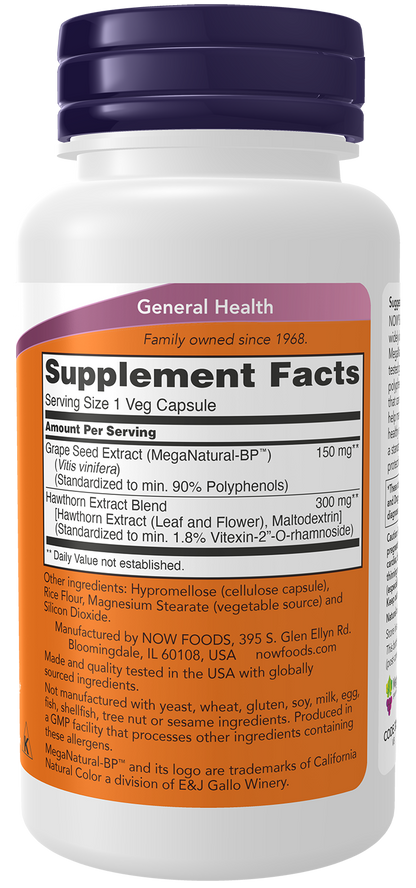 NOW Supplements, Blood Pressure Health with MegaNatural®-BP™,  90 Veg Caps