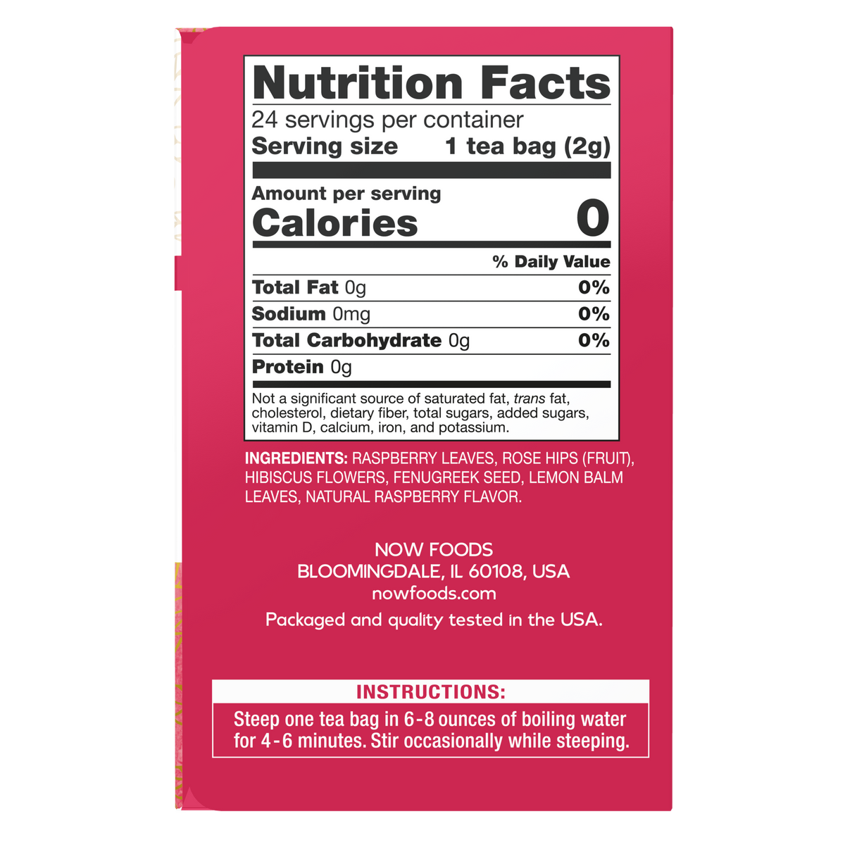 NOW Foods, Give a Tea® Red Raspberry Tea, Herbal Blend, 24 bags