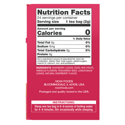 NOW Foods, Give a Tea® Red Raspberry Tea, Herbal Blend, 24 bags