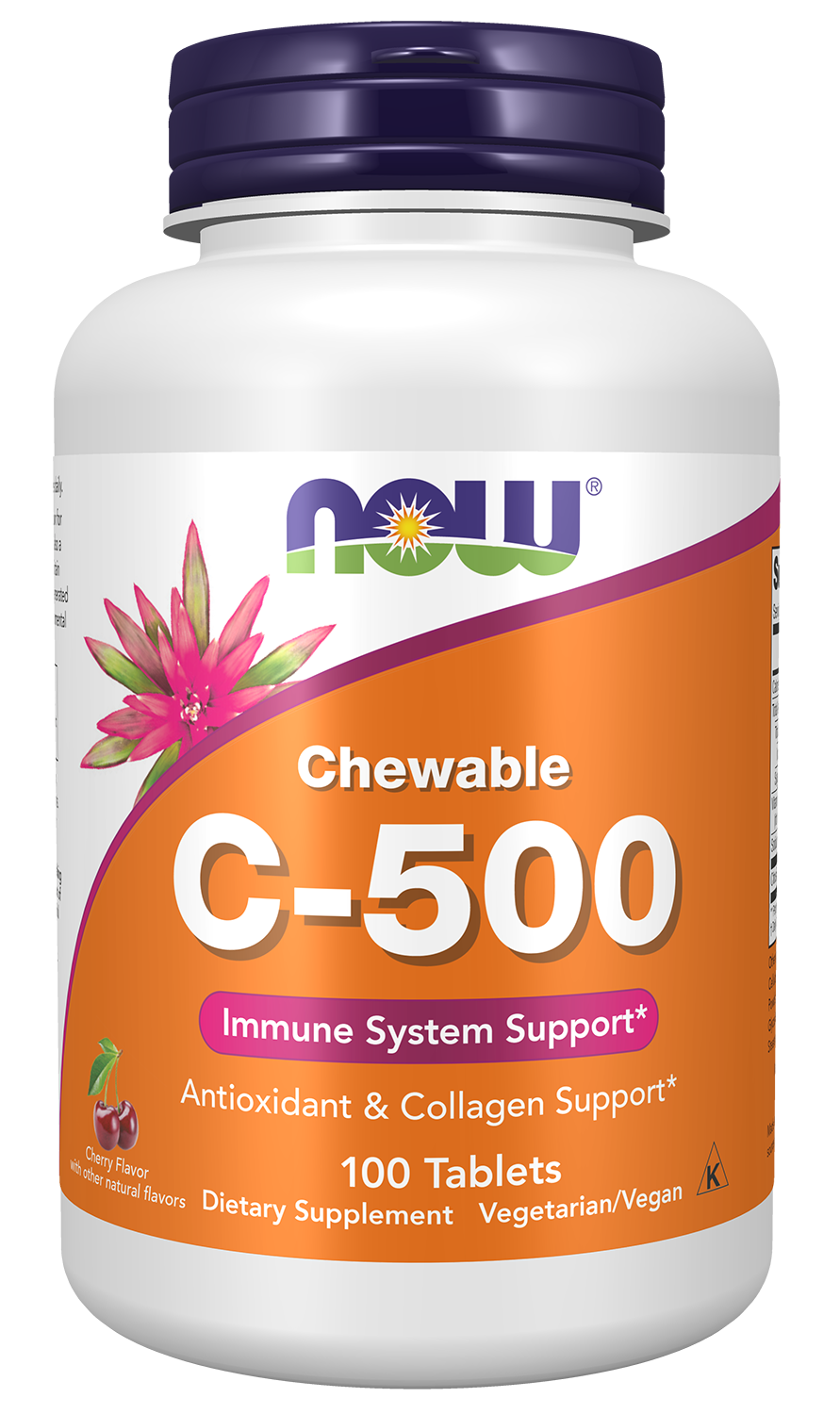 NOW Supplements, Vitamin C-500, Cherry Flavor, 100 Chewable Lozenges
