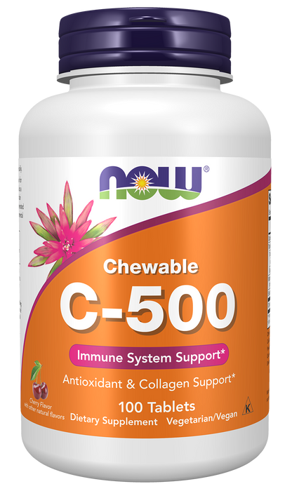 NOW Supplements, Vitamin C-500, Cherry Flavor, 100 Chewable Lozenges