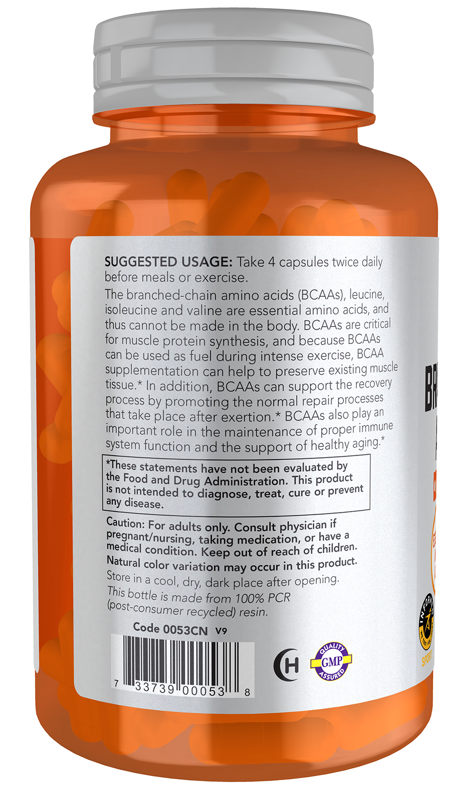 NOW Sports, Branched Chain Amino Acids, Recovery*, 120 Veg Caps