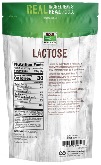NOW Foods, Lactose, Low Glycemic Impact, 1 lb