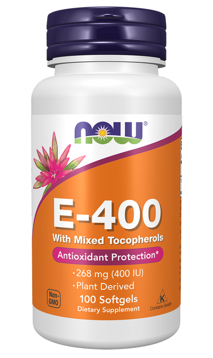 NOW Supplements, Vitamin E-400 IU Mixed Tocopherols, 100 Softgels