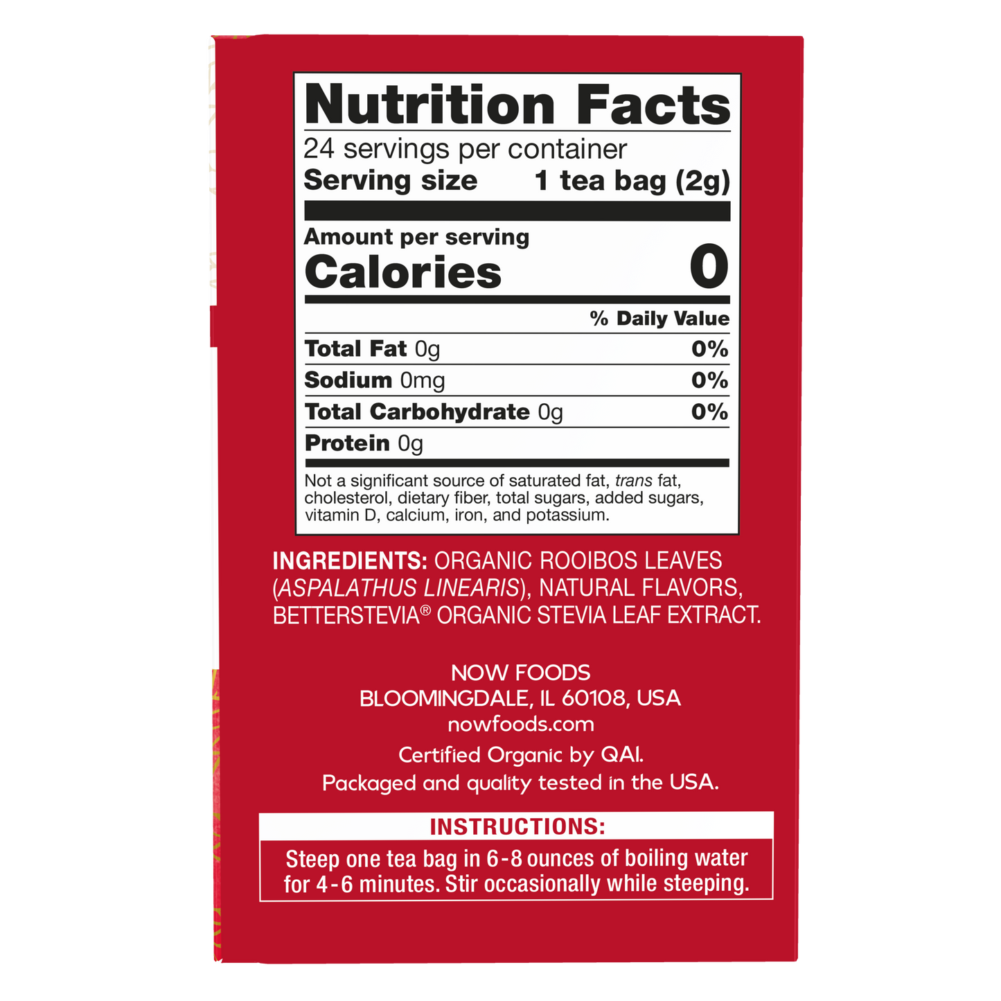 NOW Foods, Give a Tea® , Better off Red™, Rooibos Tea, 24 bags