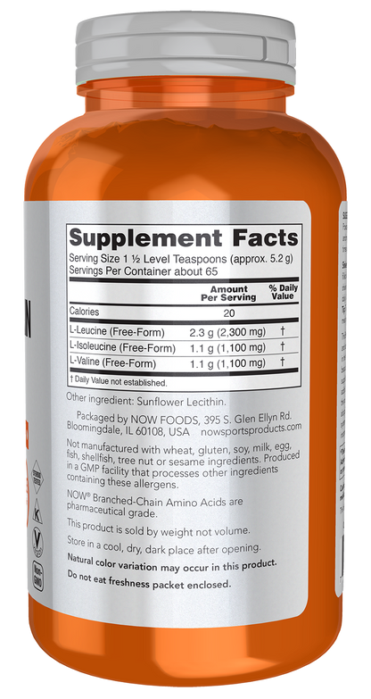 NOW Sports, Branched Chain Amino Acid Powder, Recovery*, 12 oz