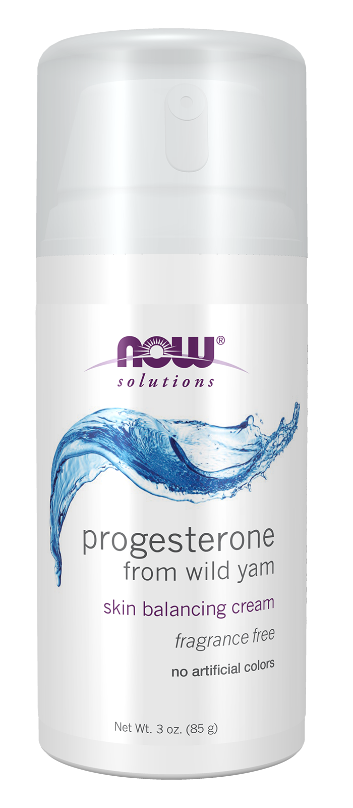 NOW Solutions, Progesterone, Balancing Skin Cream, 20 mg of Progesterone Per Pump, Unscented, 3-Ounce