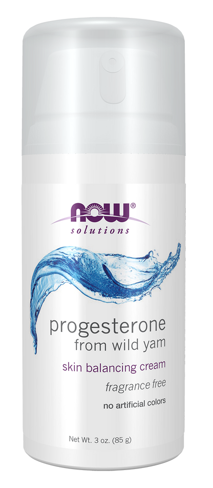 NOW Solutions, Progesterone, Balancing Skin Cream, 20 mg of Progesterone Per Pump, Unscented, 3-Ounce