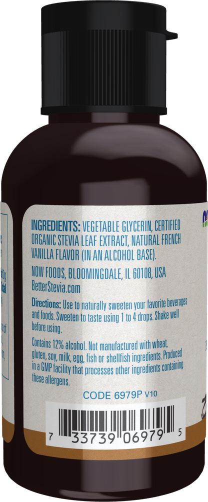 NOW BetterStevia® French Vanilla Zero-Calorie Liquid Sweetener, 2 fl. oz.