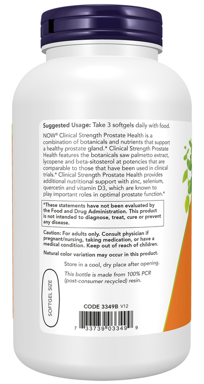 NOW, Prostate Health, Clinical Strength Saw Palmetto, 180 Softgels