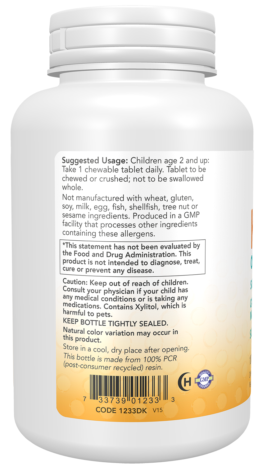 NOW Supplements, Kid Cal, Orange Flavor, 100 Chewables