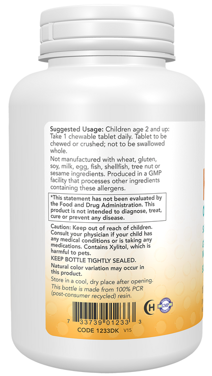 NOW Supplements, Kid Cal, Orange Flavor, 100 Chewables