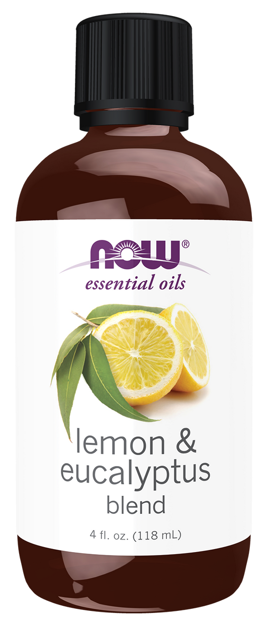 NOW Essential Oils, Invigorating Lemon & Eucalyptus Oil Blend, 4 fl. oz