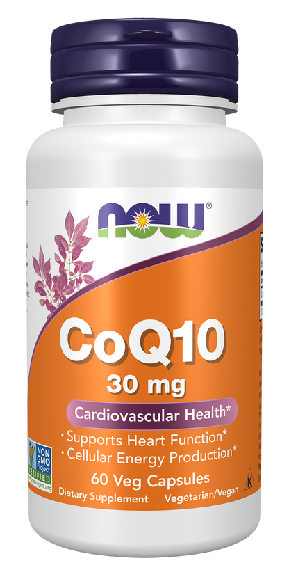 NOW Supplements, CoQ10 30 mg, Pharmaceutical Grade, 60 Veg Caps