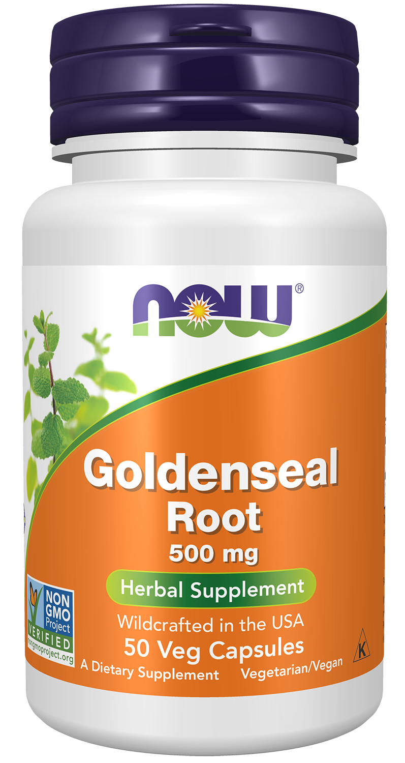 NOW Supplements, Goldenseal Root 500 mg, Herbal Supplement, 50 Veg Caps