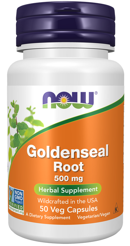 NOW Supplements, Goldenseal Root 500 mg, Herbal Supplement, 50 Veg Caps