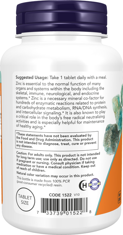 NOW Supplements, Zinc (Zinc Gluconate) 50 mg, Immune Support*, 250 Tabs