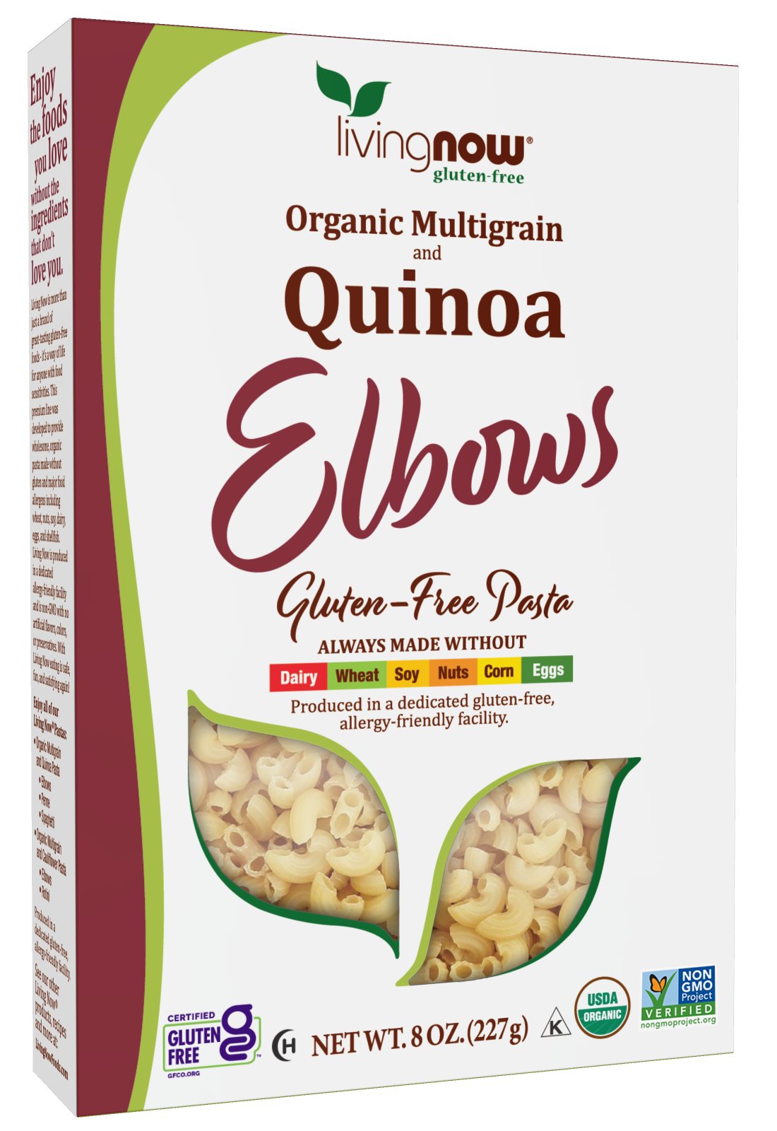 NOW Foods, Organic Quinoa Macaroni, Gluten-Free, Elbow Pasta, 8 oz