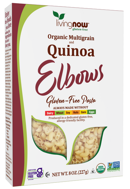 NOW Foods, Organic Quinoa Macaroni, Gluten-Free, Elbow Pasta, 8 oz