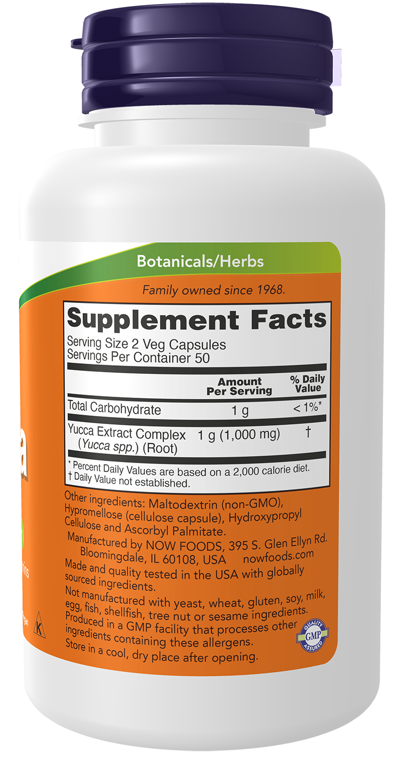 NOW Supplements, Yucca (Yucca spp.) 500 mg, Herbal Supplement, 100 Caps