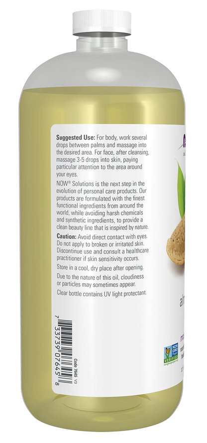 NOW Solutions, Sweet Almond Oil, Moisturizer, Unscented, 32 fl. oz