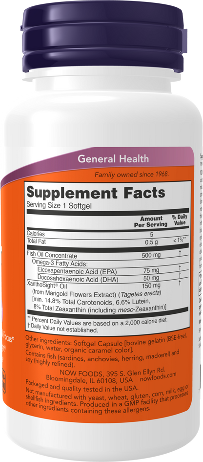 NOW Supplements, Macular Vision Softgel, Eye Health & Support*, 50 Softgels