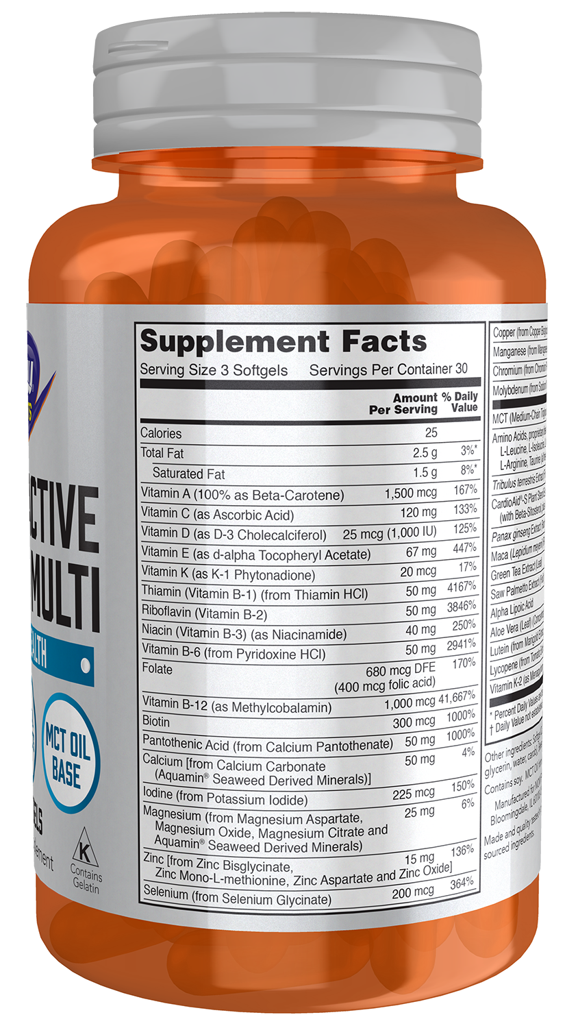 NOW Sports, Men's Active Sports Multi, Daily Multivitamin, 90 Softgels