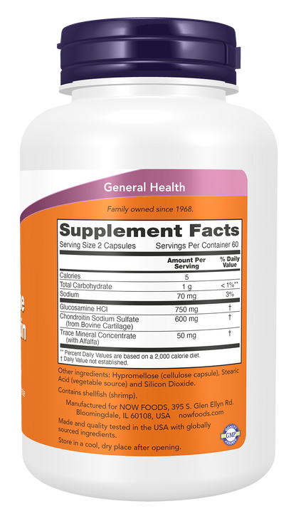 NOW Supplements, Glucosamine & Chondroitin with Alfalfa, 120 Caps