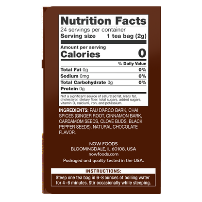 NOW Foods, Give a Tea® Pau D'Arco Traditional Overall Wellness Tea, 24 bags