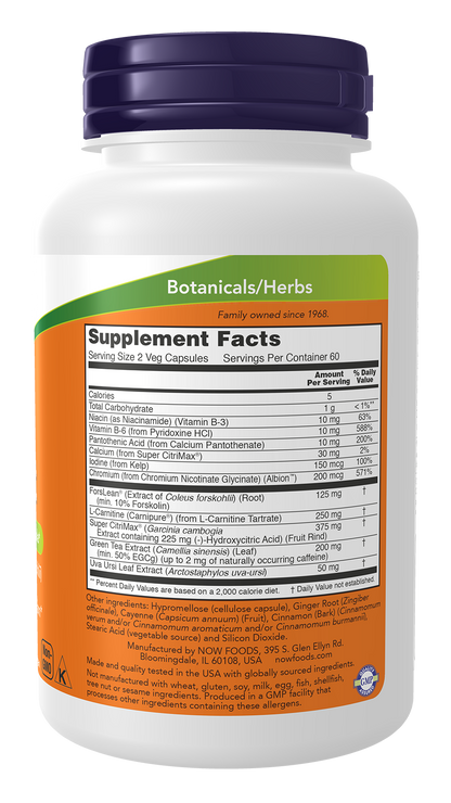 NOW Supplements, Diet Support with ForsLean®, 120 Veg Caps