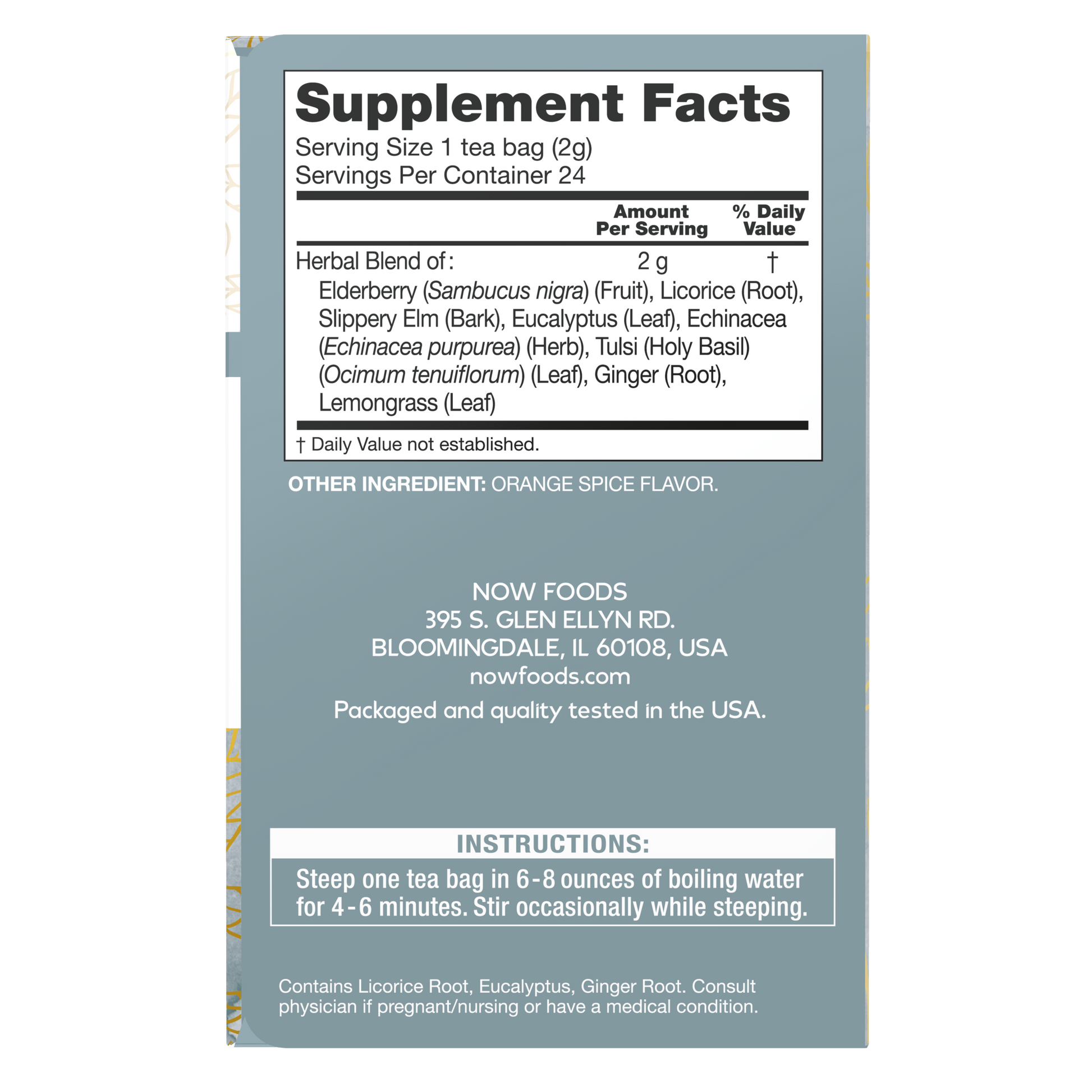 NOW Foods, Give a Tea® TLC™, Seasonal Wellness*, Caffeine-Free,  24 bags