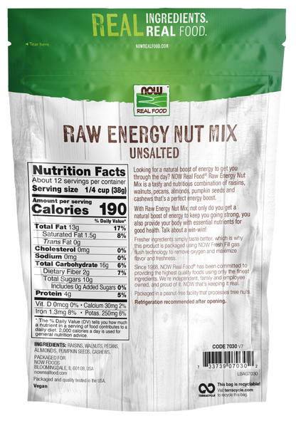 NOW Foods, Raw Energy Nut Mix, Great-Tasting, Source of Iron, 16 oz