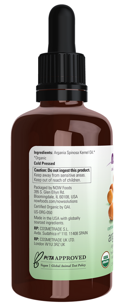 NOW Solutions, Organic Argan Oil, "Gold of Morocco" Multi-Purpose, 2 fl. oz