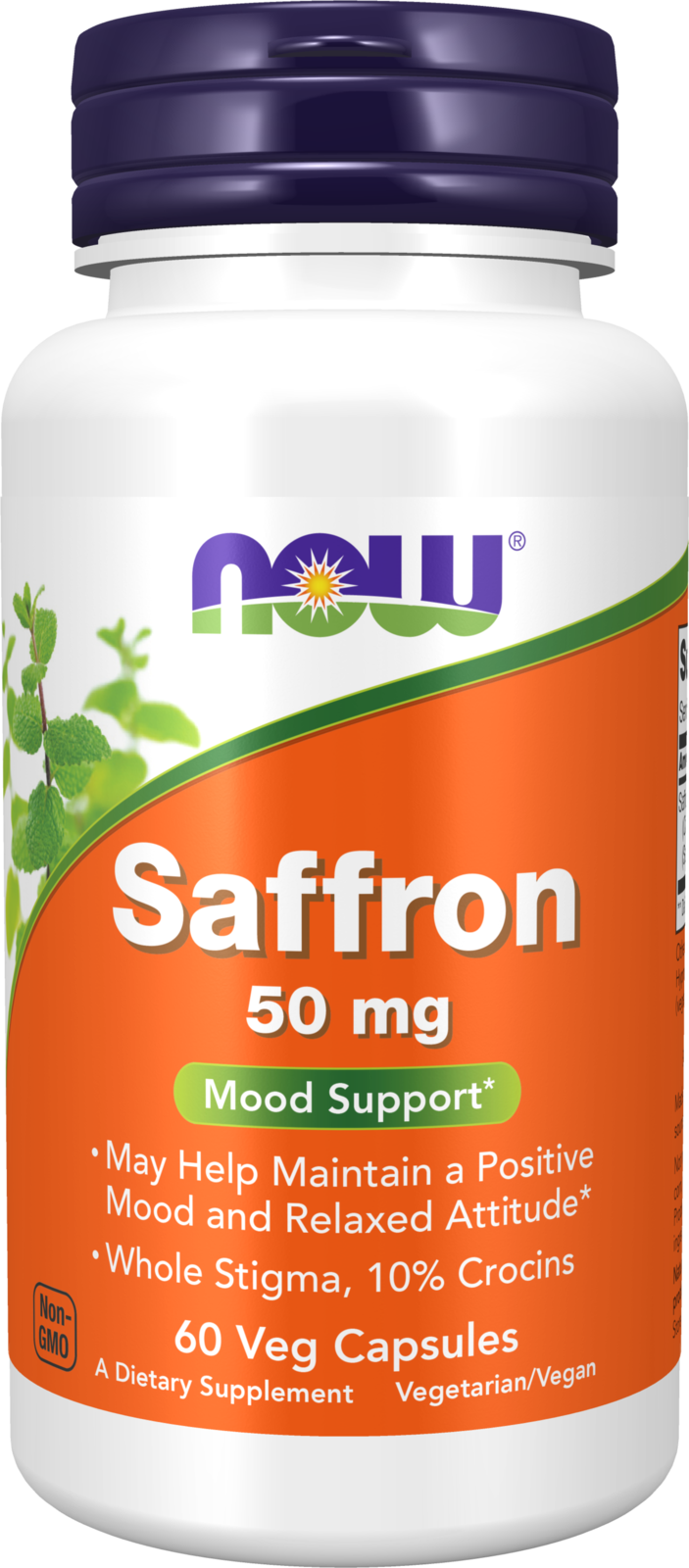 NOW Supplements, Saffron Whole Herb 50 mg with 10% Crocins, 60 Veg Capsules